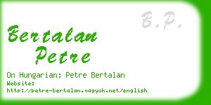 bertalan petre business card